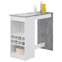 BARTISCH rechteckig Weiß, Hellgrau  - Hellgrau/Weiß, KONVENTIONELL, Holzwerkstoff/Metall (115/50/104cm) - MID.YOU