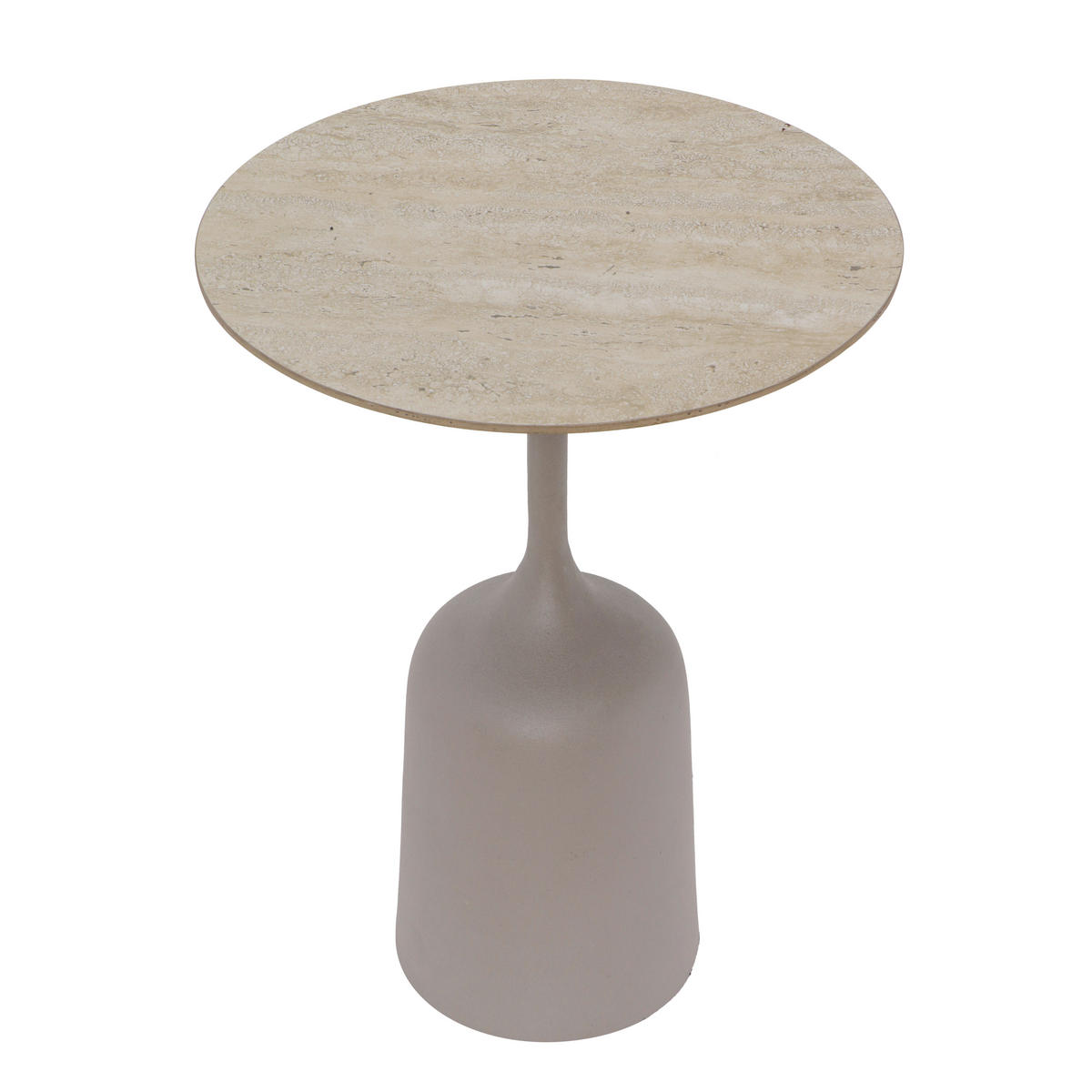 BEISTELLTISCH 40/40/53 cm Naturfarben, Taupe rund  - Taupe/Naturfarben, MODERN, Keramik/Metall (40/40/53cm) - Milino