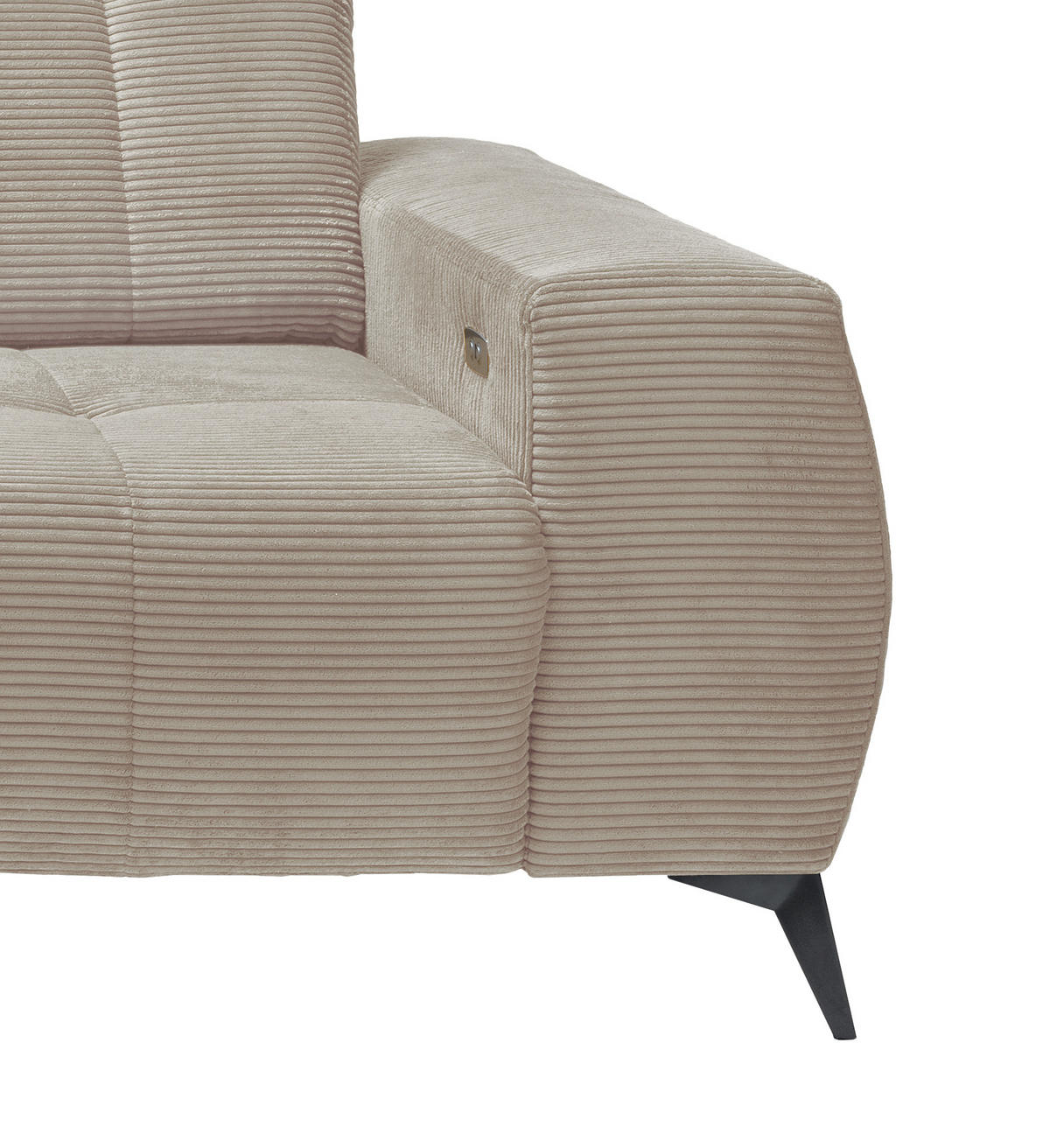 ECKSOFA in Cord Beige  - Beige/Schwarz, Modern, Textil/Metall (180/258cm) - Livetastic