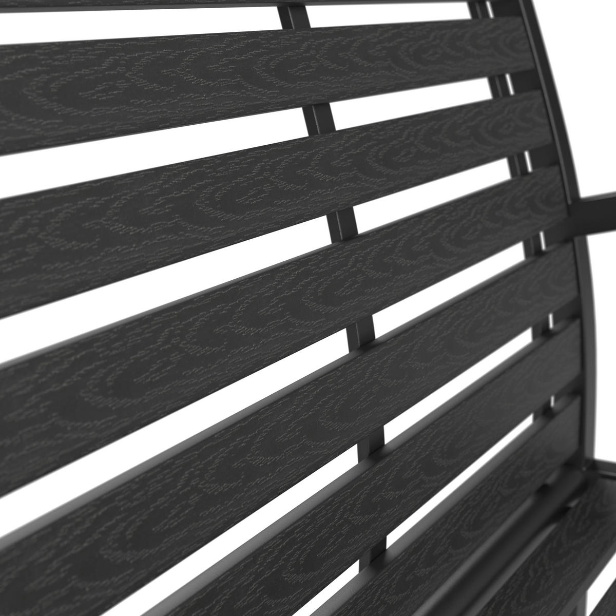 GARTENBANK 125/81/60 cm  in Schwarz  - Schwarz, MODERN, Kunststoff/Metall (125/81/60cm) - Ambia Garden