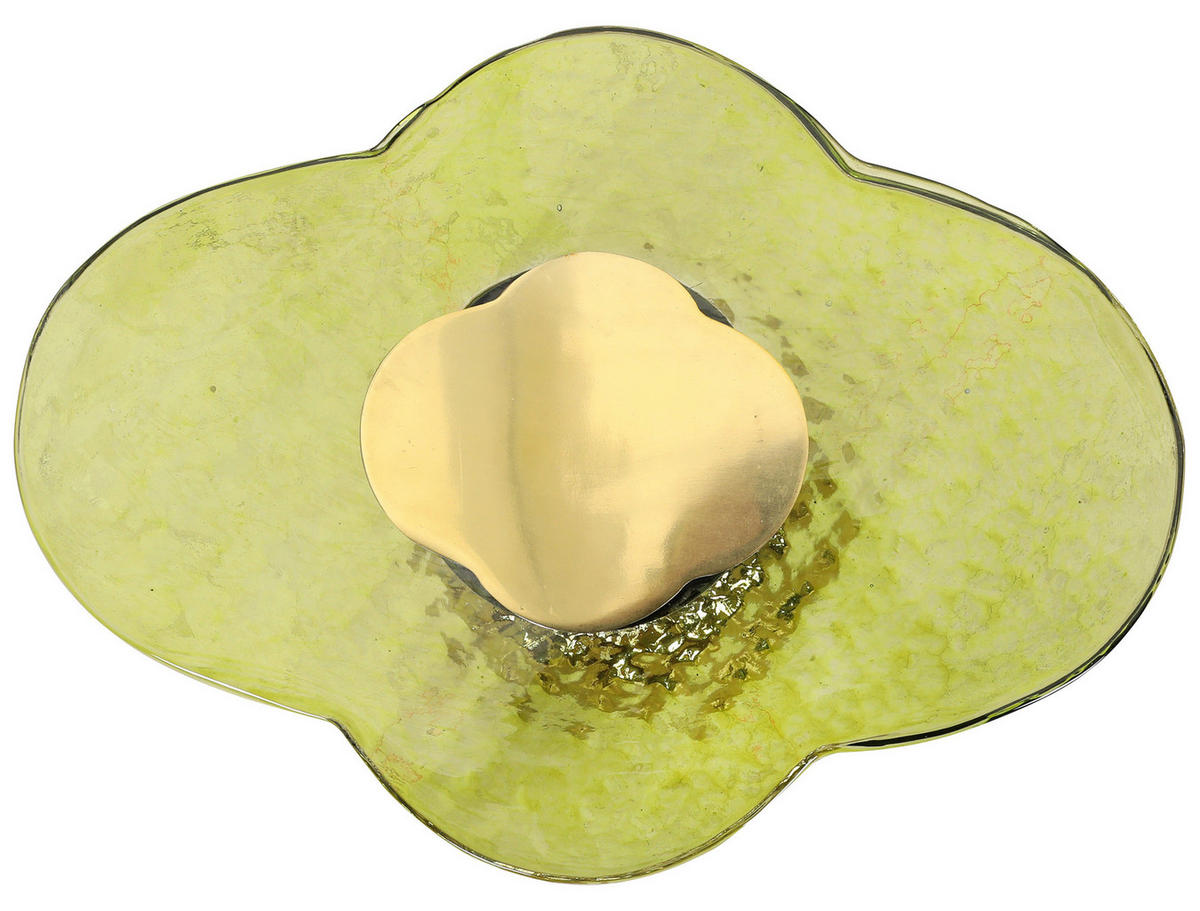 BEISTELLTISCH 28/38/60 cm Goldfarben, Olivgrün organisch  - Goldfarben/Olivgrün, Design, Glas/Metall (28/38/60cm) - Landscape