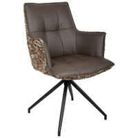 ARMLEHNSTUHL  in Eisen Jacquard, Mikrofaser  - Graubraun/Schwarz, Design, Textil/Metall (59/89,5/63cm) - Novel