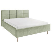 POLSTERBETT 140/200 cm,  in Hellgrün,  - Sandfarben/Hellgrün, KONVENTIONELL, Holz/Textil (140/200cm) - SetOne by Musterring