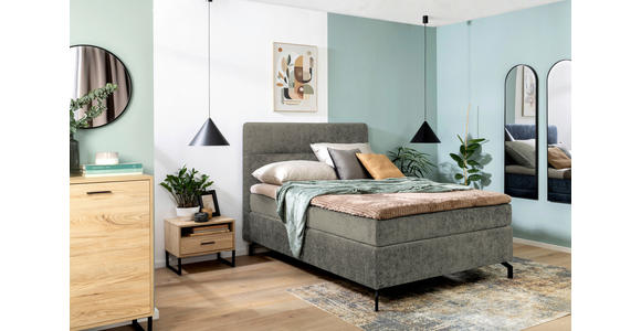 BOXSPRINGBETT 140/200 cm in Grau - Schwarz/Grau, Design, Textil/Metall (140/200cm) - Esposa