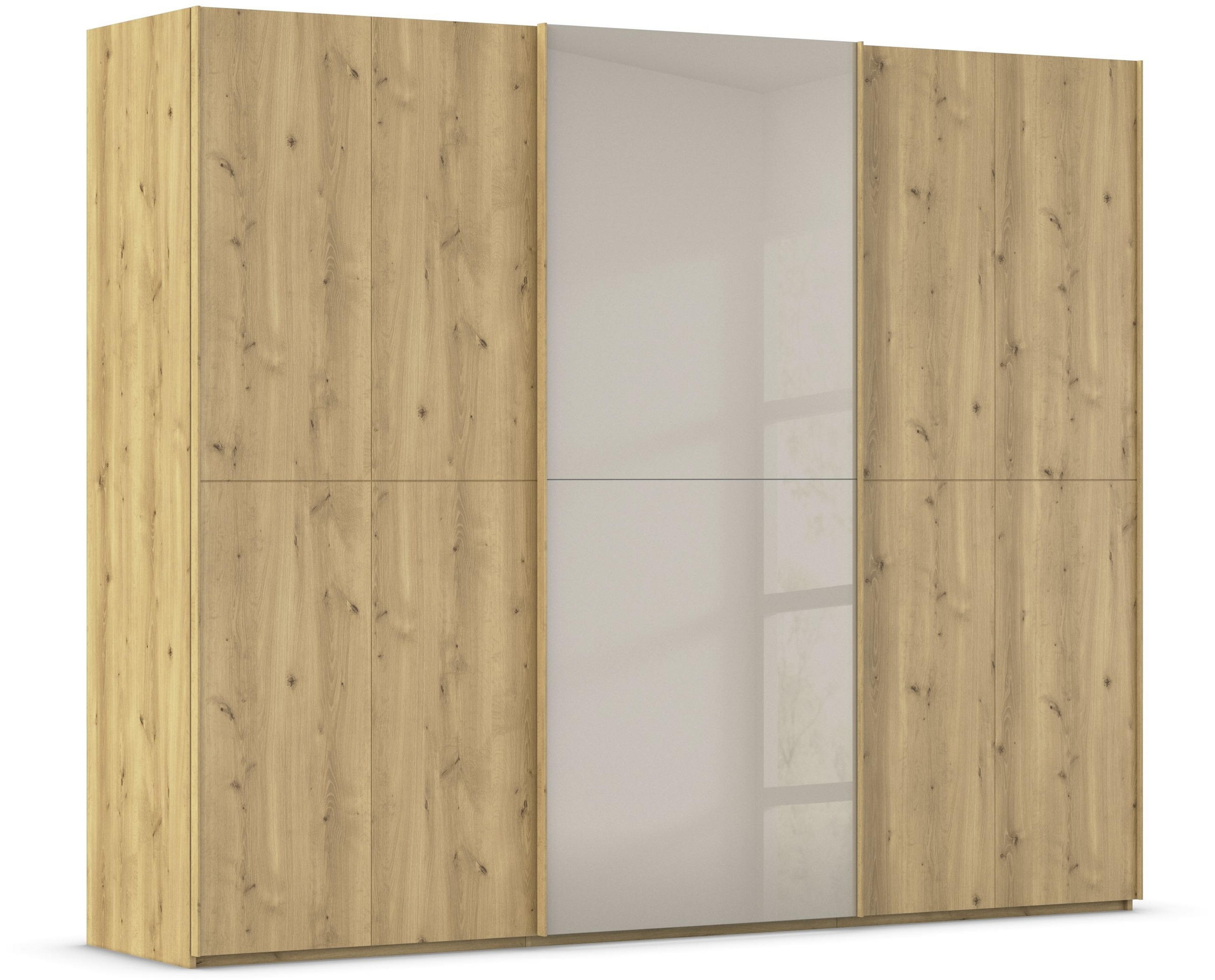 SCHWEBETÜRENSCHRANK 270/223/68 cm 3-türig Eichefarben, Fango  - Fango/Eichefarben, Design, Glas/Holz (270/223/68cm) - Novel