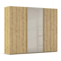SCHWEBETÜRENSCHRANK 270/223/68 cm 3-türig Eichefarben, Fango  - Fango/Eichefarben, Design, Glas/Holz (270/223/68cm) - Novel