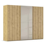 SCHWEBETÜRENSCHRANK 270/223/68 cm 3-türig Eichefarben, Fango  - Fango/Eichefarben, Design, Glas/Holz (270/223/68cm) - Novel