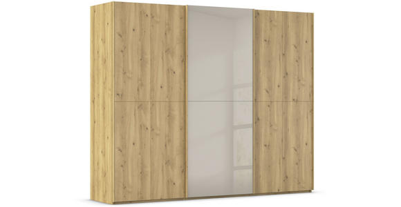 SCHWEBETÜRENSCHRANK 270/223/68 cm 3-türig Eichefarben, Fango  - Fango/Eichefarben, Design, Glas/Holz (270/223/68cm) - Novel