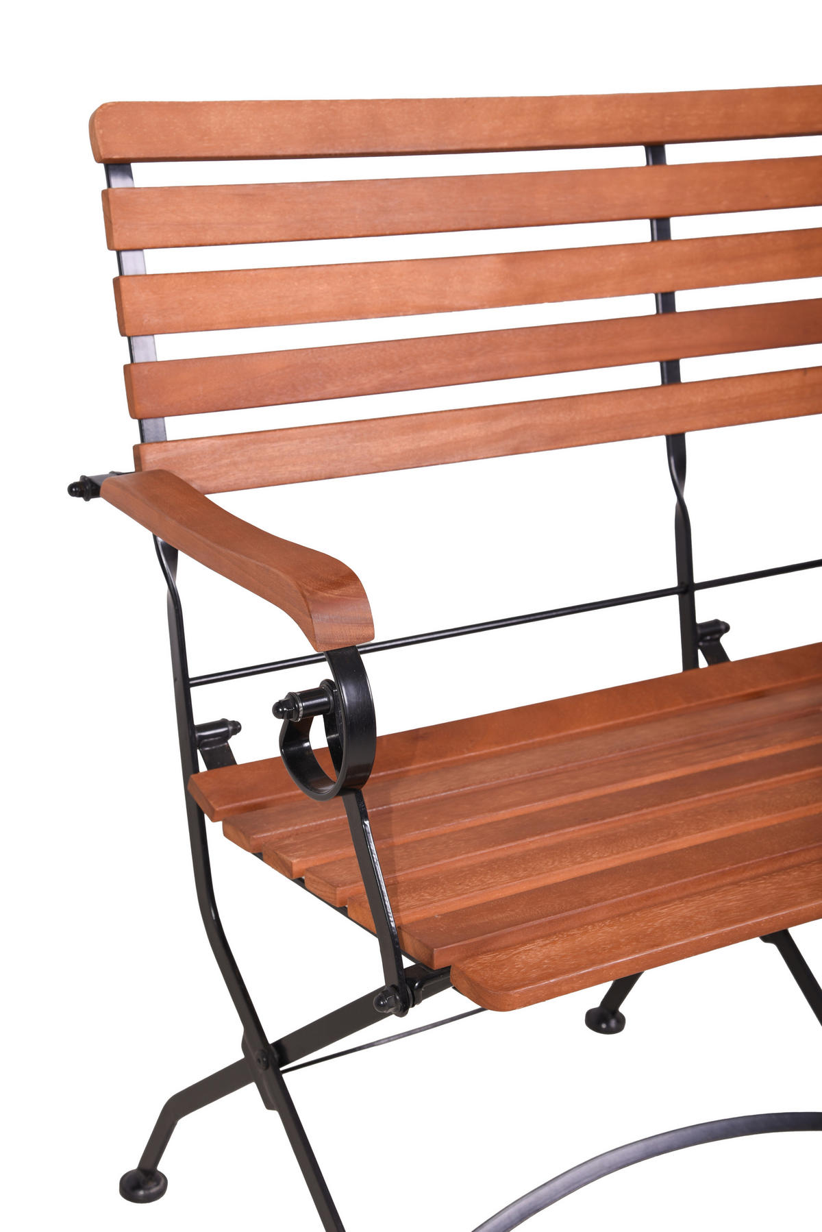 GARTENBANK 116/89/58 cm  in Braun, Schwarz  - Schwarz/Braun, MODERN, Holz/Metall (116/89/58cm) - Gardenson