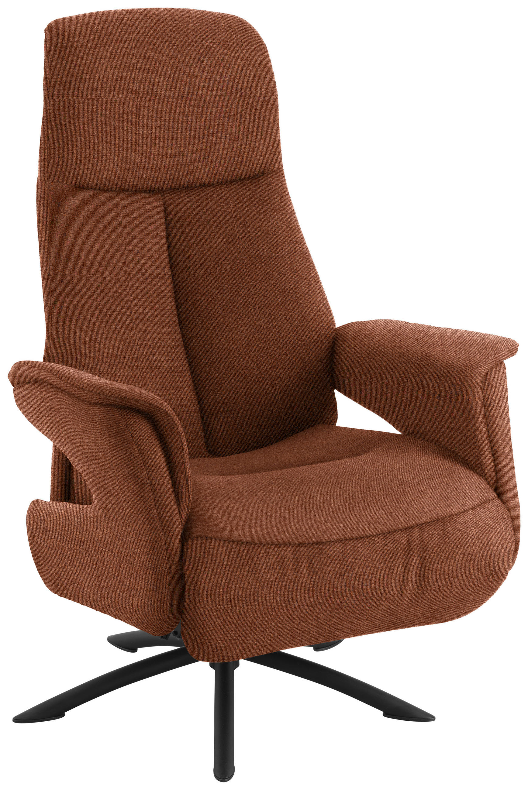 RELAXSESSEL Textil Cognac  - Cognac/Schwarz, Design, Textil/Metall (73/108/86cm) - Welnova