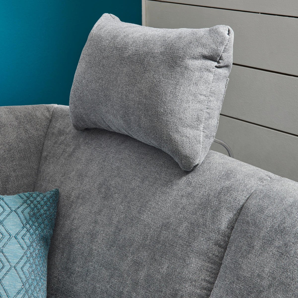 ECKSOFA in Flachgewebe Dunkelgrau  255/186 cm  - Dunkelgrau/Silberfarben, KONVENTIONELL, Holz/Textil (255/186cm) - Cantus