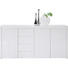 SIDEBOARD Hochglanz, lackiert Weiß - Alufarben/Weiß, Design, Holzwerkstoff/Kunststoff (194/95/45cm) - Voleo