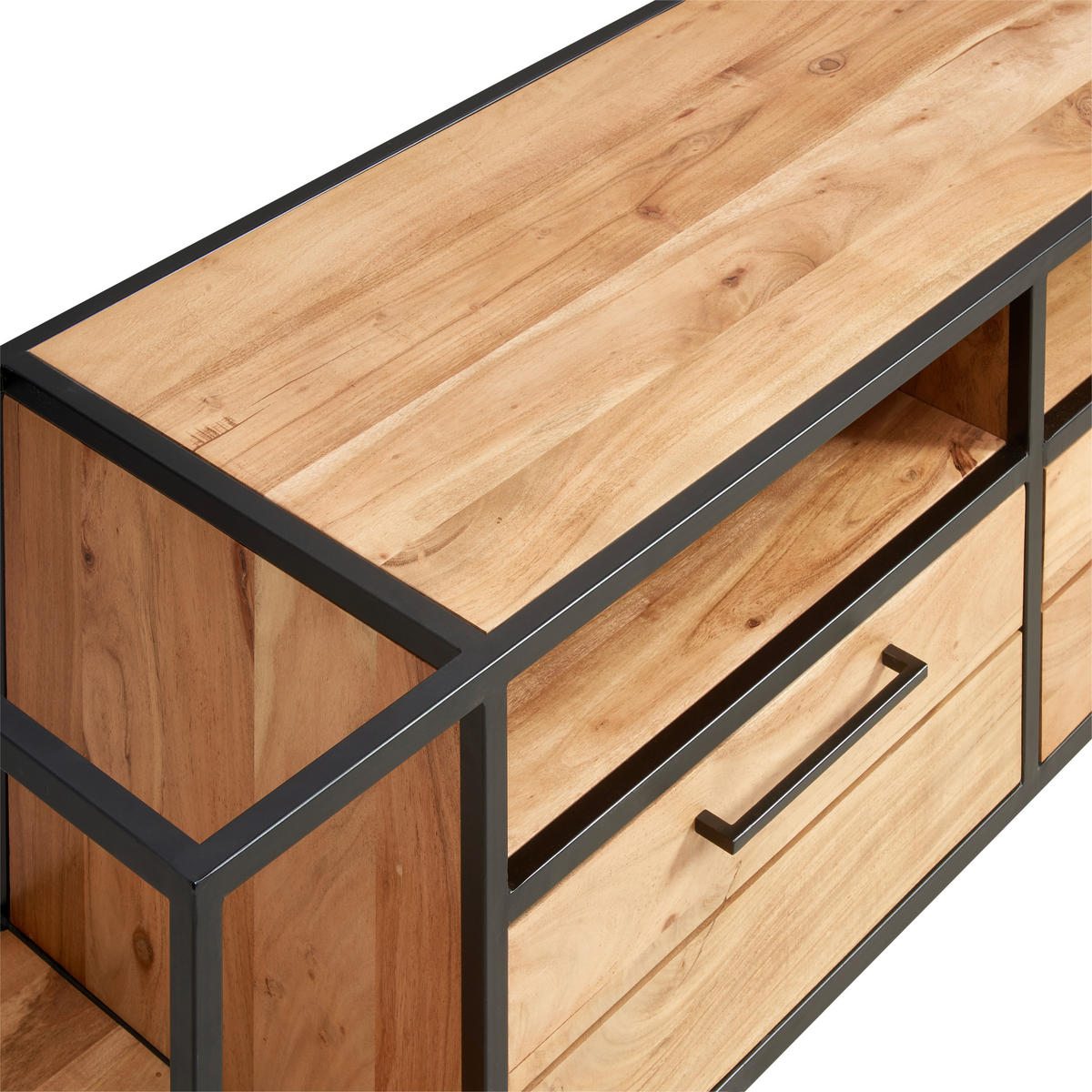 LOWBOARD Urban Garden 2.0  in 135/54/47 cm  - Schwarz/Honig, Design, Holz/Metall (135/54/47cm) - MID.YOU