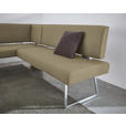 ECKBANK 137/208 cm  in Grün, Edelstahlfarben  - Edelstahlfarben/Grün, Design, Textil/Metall (137/208cm) - Dieter Knoll
