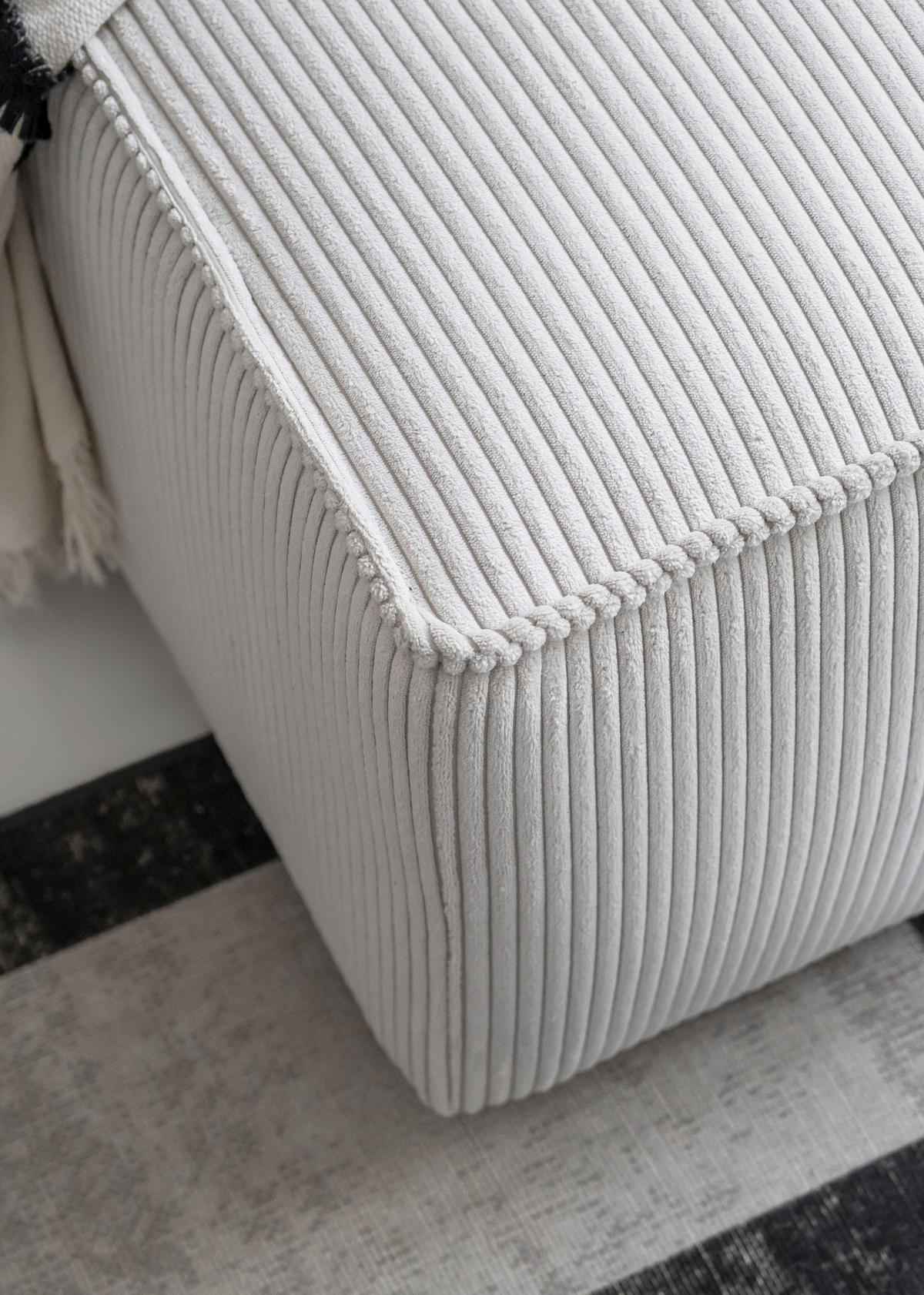 ECKSOFA  in Cord Beige  194/247 cm  - Beige/Schwarz, Design, Kunststoff/Textil (194/247cm) - MID.YOU