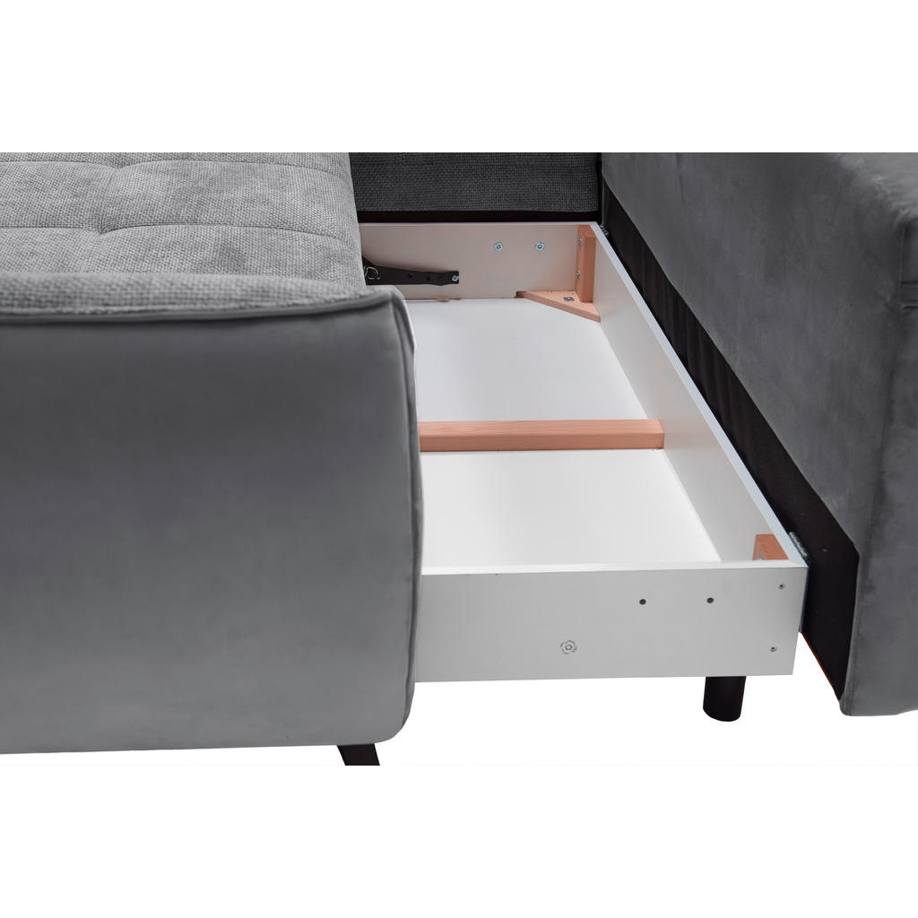 Thumbnail - Livetastic Ecksofa Midway, Grau, Hellgrau, Textil, 3-Sitzer, Füllung: Schaumstoff, Schaumstoffflocken, Ottomane links, L...