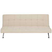 SCHLAFSOFA Lederlook Creme  - Silberfarben/Creme, Basics, Textil/Metall (179/74/91cm) - P & B