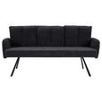 SITZBANK 180/93/67 cm Cord Dunkelgrau  - Dunkelgrau/Schwarz, Design, Textil/Metall (180/93/67cm) - Novel