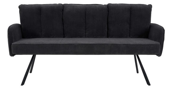 SITZBANK 180/93/67 cm Cord Dunkelgrau  - Dunkelgrau/Schwarz, Design, Textil/Metall (180/93/67cm) - Novel