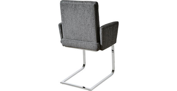 ARMLEHNSTUHL in Stahl Chenille - Chromfarben/Blau, Design, Textil/Metall (60/92/60cm) - Dieter Knoll