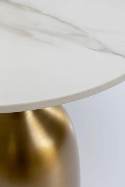 BEISTELLTISCH in Metall, Keramik 45/45/53 cm  - Goldfarben/Weiß, Design, Keramik/Metall (45/45/53cm) - Kare-Design