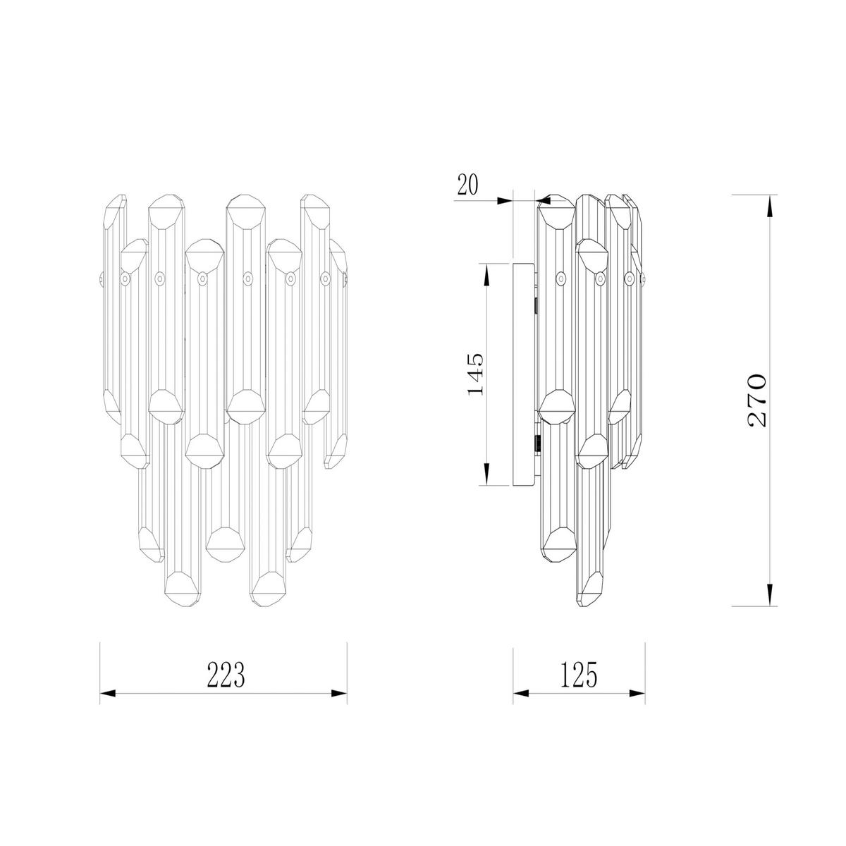 WANDLEUCHTE - Goldfarben, Basics, Glas/Metall (22,3/27/12,5cm) - MAYTONI