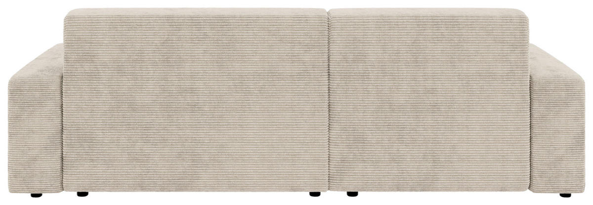 ECKSOFA in Cord Creme  - Creme/Schwarz, Modern, Kunststoff/Textil (162/246cm) - Trendmanufaktur