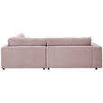 ECKSOFA  in Cord Rosa  265/224 cm  - Schwarz/Rosa, Design, Kunststoff/Textil (265/224cm) - Hom`in