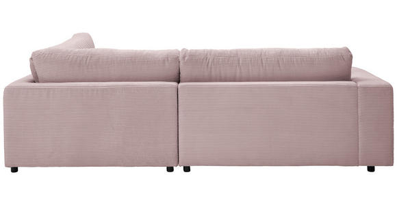 ECKSOFA  in Cord Rosa  265/224 cm  - Schwarz/Rosa, Design, Kunststoff/Textil (265/224cm) - Hom`in