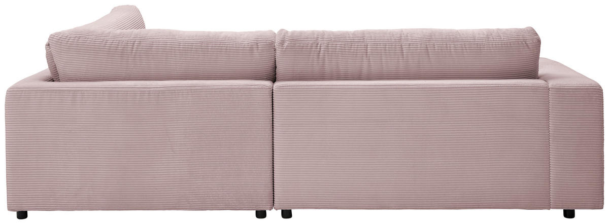 ECKSOFA Rosa Cord  - Schwarz/Rosa, Design, Kunststoff/Textil (265/224cm) - Hom`in