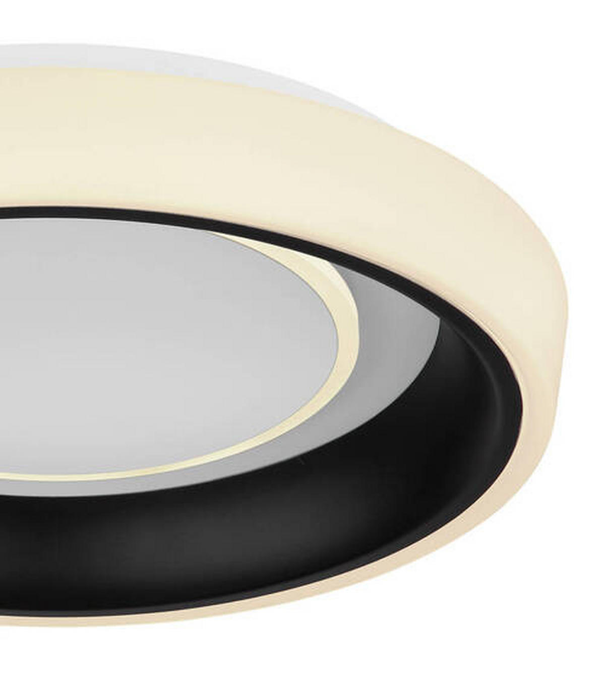 STROPNÍ LED SVÍTIDLO, 50/9,5 cm  - černá/opál, Design, kov/plast (50/9,5cm)