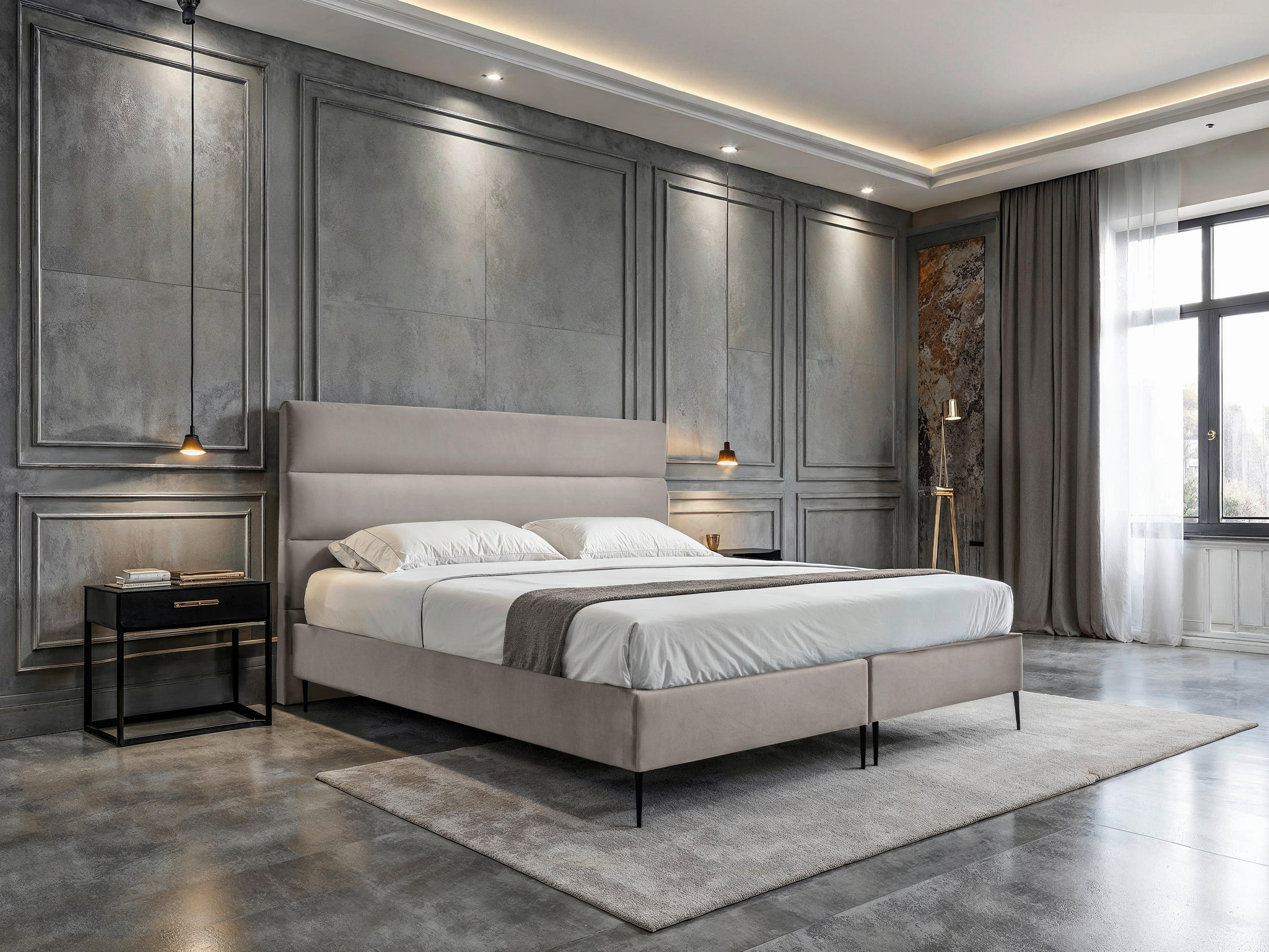 MID.YOU POSTEL BOXSPRING, 180/200 cm, krémová
