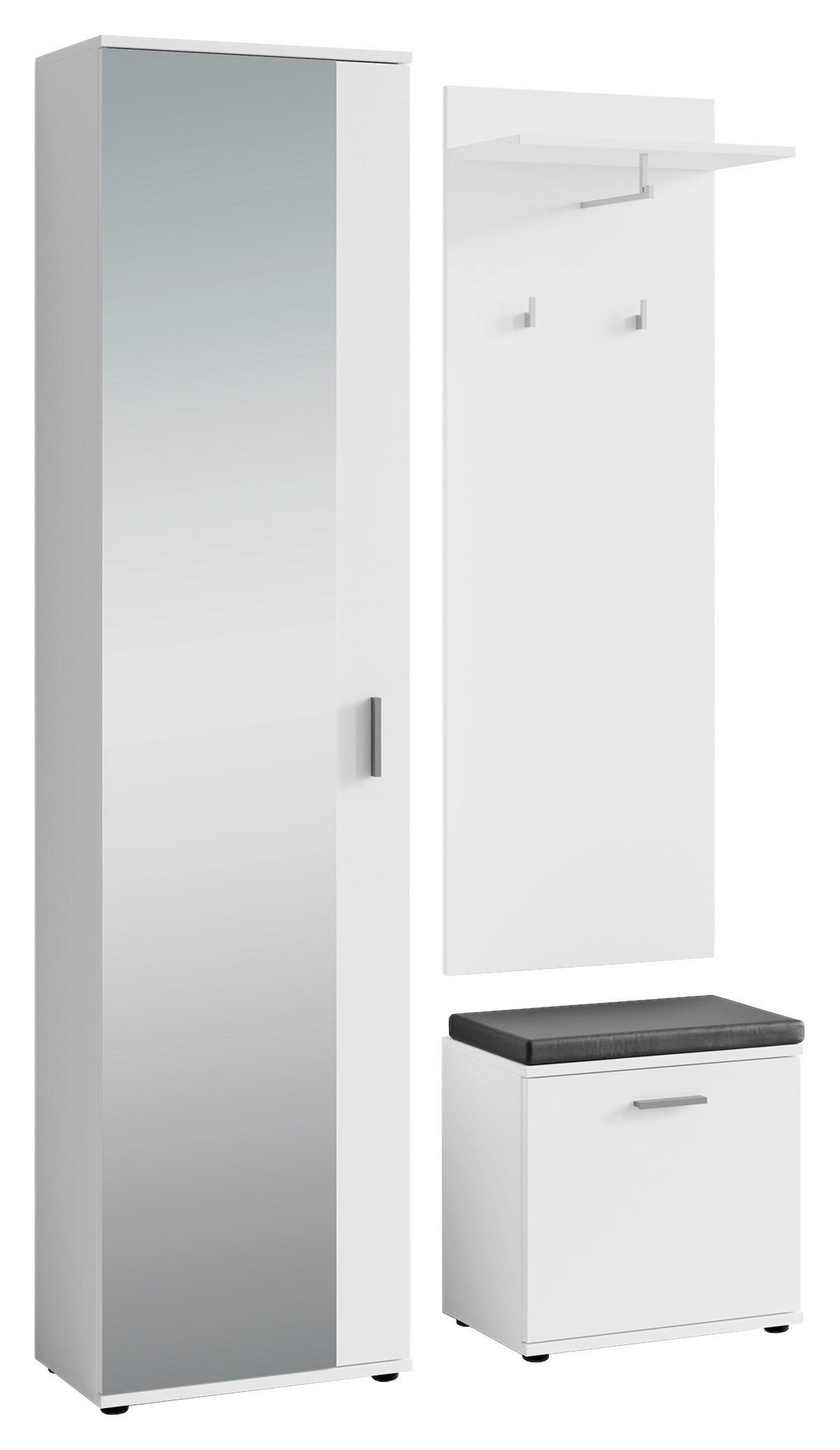 GARDEROBE  in 49/196/30 cm  - Schwarz/Weiß, Design, Holzwerkstoff (49/196/30cm) - MID.YOU