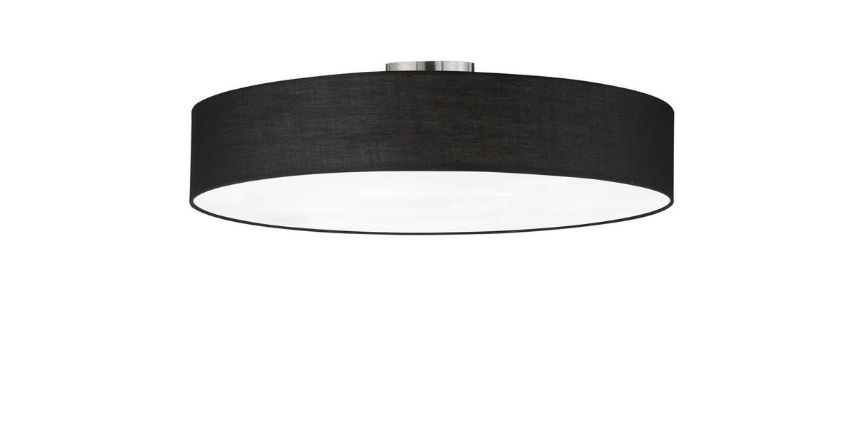 DECKENLEUCHTE Hostel 65/17 cm   - Schwarz/Nickelfarben, Basics, Textil/Metall (65/17cm) - Trio Leuchten