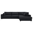 ECKSOFA Schwarz Cord  - Schwarz, KONVENTIONELL, Kunststoff/Textil (314/250cm) - Carryhome