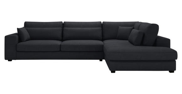 ECKSOFA in Cord Schwarz  - Schwarz, KONVENTIONELL, Kunststoff/Textil (314/250cm) - Carryhome