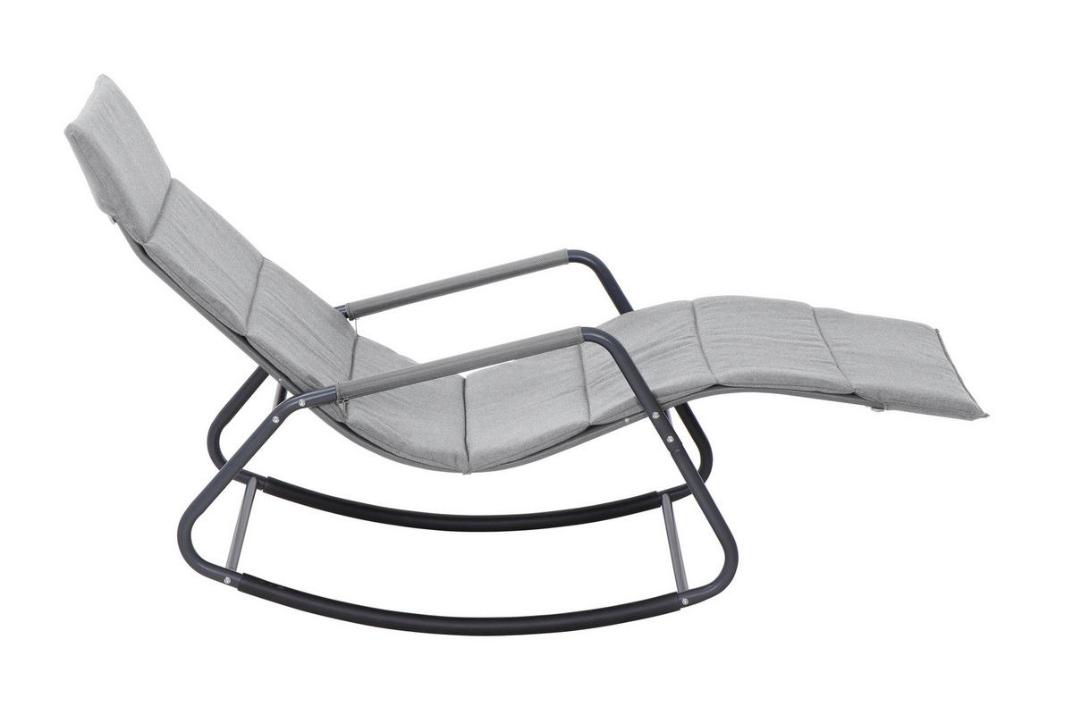 HOJDACIE LEŽADLO kov, plast, textil - sivá, Modern, kov/textil (143/57/84cm) - Siena Garden