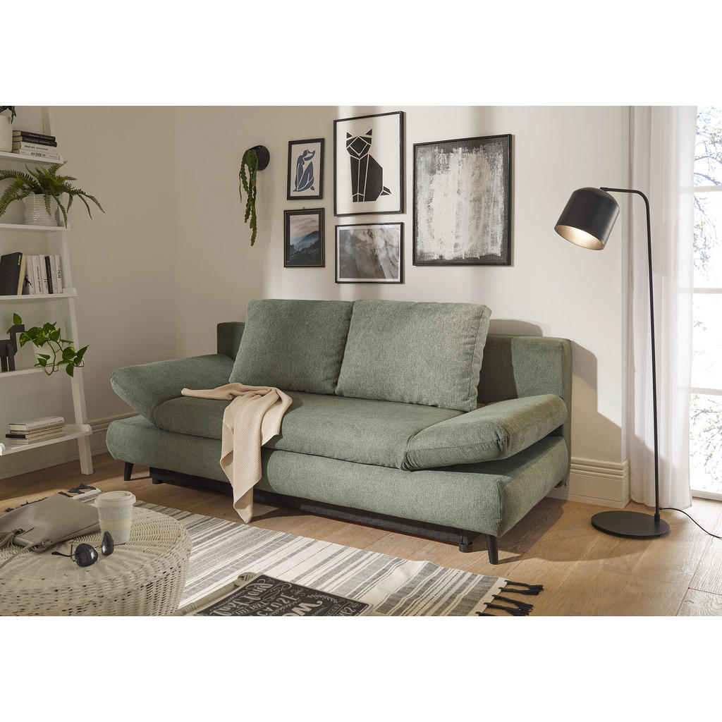 Thumbnail - Mid.you Schlafsofa, Grün, Textil, 2-Sitzer, 212x88x101 cm, Rücken echt, Schlafen auf Sitzhöhe, Wohnzimmer, Sofas & Couch...