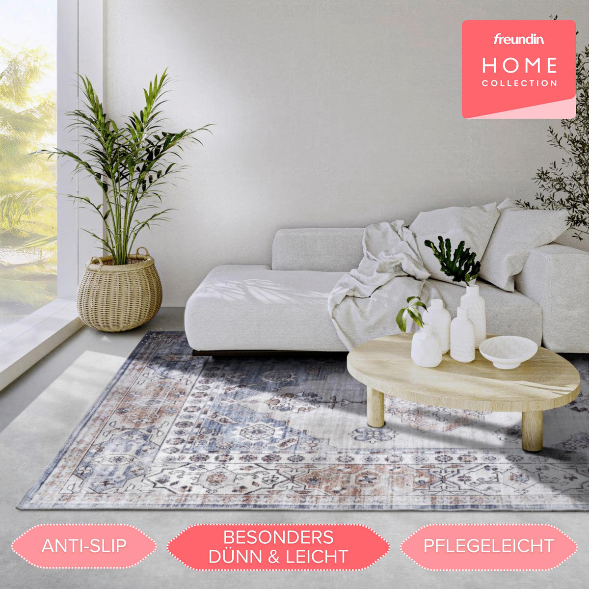 VINTAGE-TEPPICH 80/150 cm Asya Dunkelblau, Kupferfarben  - Dunkelblau/Kupferfarben, Design, Kunststoff (80/150cm) - Hanse Home