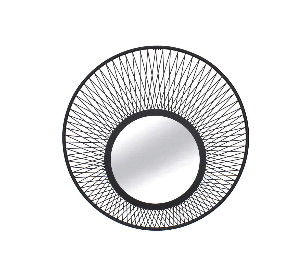 WANDSPIEGEL Schwarz  - Schwarz, Design, Glas/Metall (55/55/1,6cm) - Ambia Home