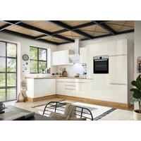 HÖRNKÖK 170/370 cm  i vit högglans  - vit/aluminiumfärg, Lifestyle, trämaterial/plast (170/370cm) - Respekta