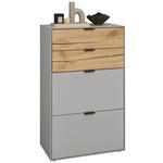 SCHUHSCHRANK 61,9/104,7/37,1 cm  - Eichefarben/Hellgrau, Design, Holz/Holzwerkstoff (61,9/104,7/37,1cm) - Dieter Knoll