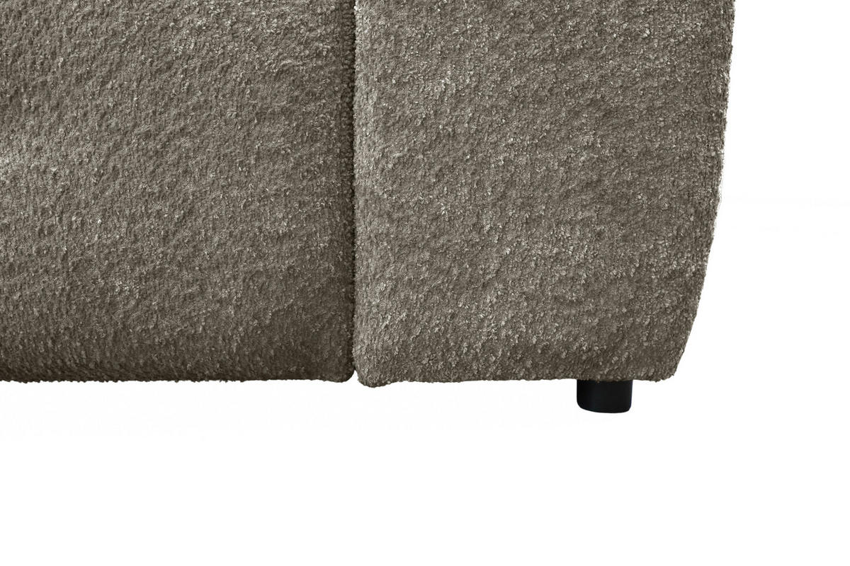 ECKSOFA RUNO Hellbraun Bouclé  - Hellbraun/Schwarz, Design, Kunststoff/Textil (175/270cm) - MID.YOU