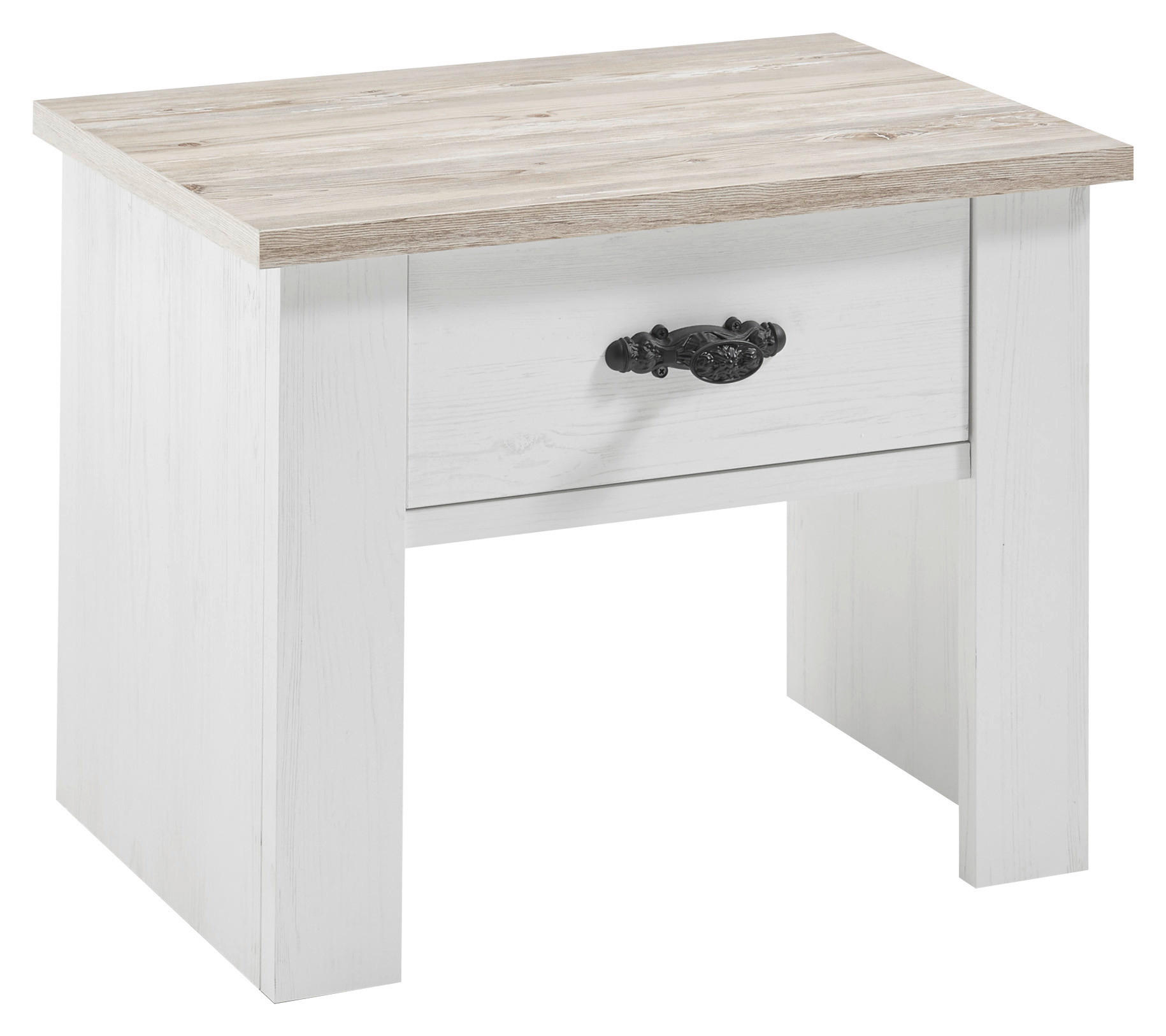 NACHTTISCH 58/45/40 cm  - Hellbraun/Schwarz, Design, Holzwerkstoff/Metall (58/45/40cm) - MID.YOU