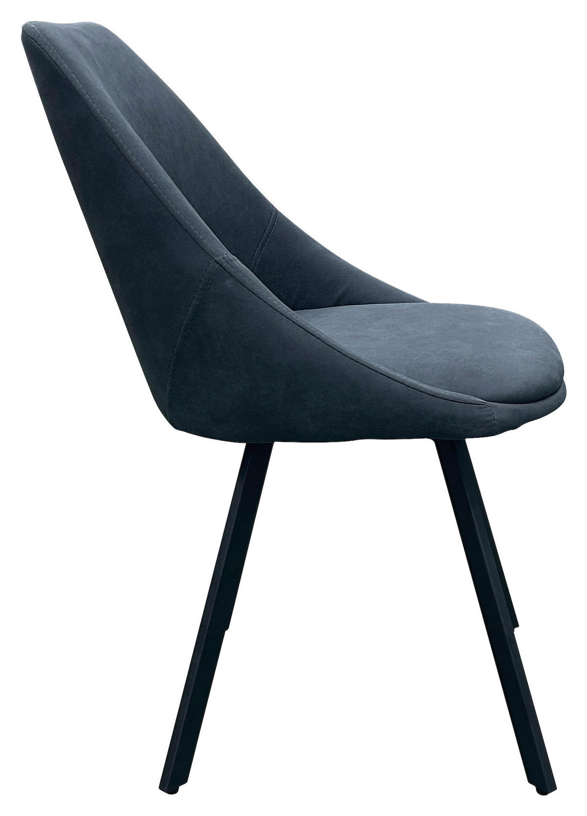 STUHL-SET 2 Stück  in Stahl Mikrofaser Metall, Textil  - Anthrazit/Schwarz, Design, Textil/Metall (55/83/59cm) - MID.YOU