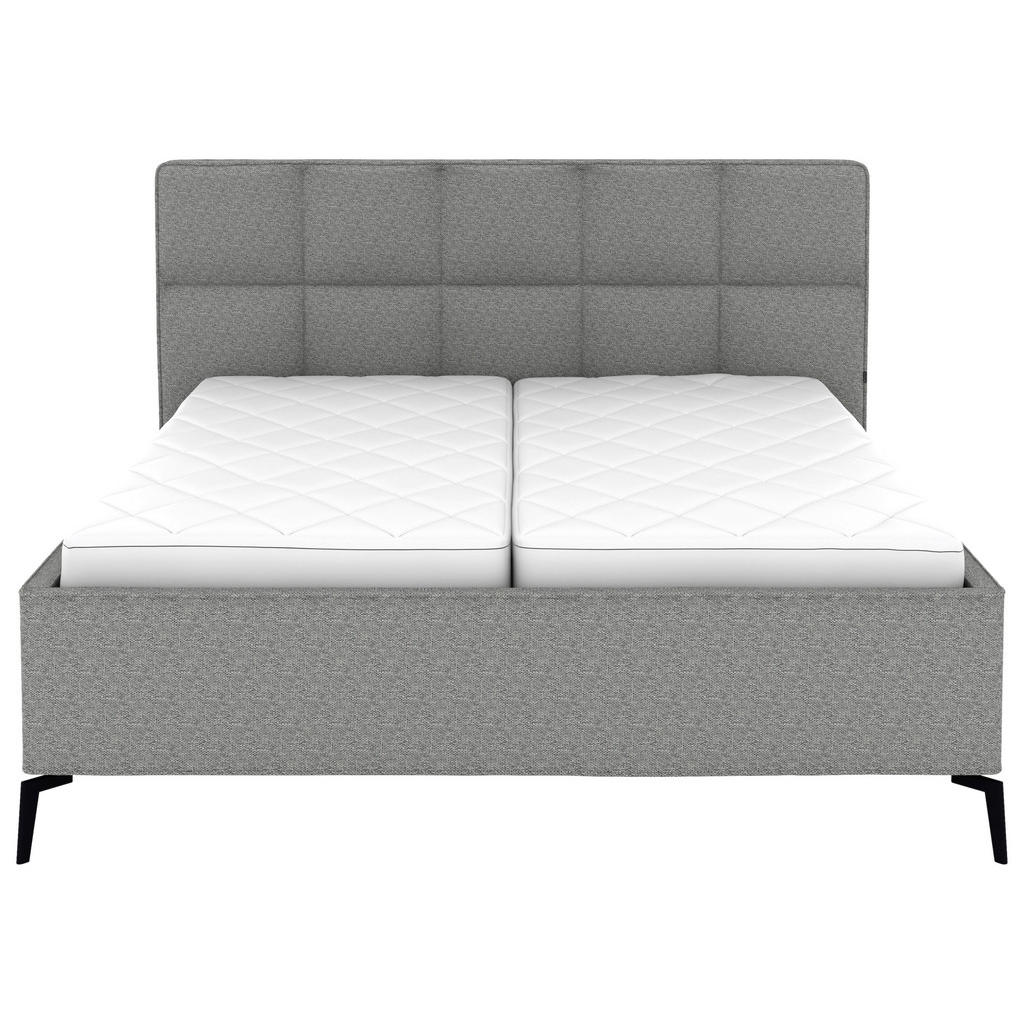 Thumbnail - Musterring Polsterbett, Grau, Textil, Buche, massiv, H2, Höhe ca. 21 cm, 180x200 cm, Reach, gepolstertes Kopfteil,Motorv...