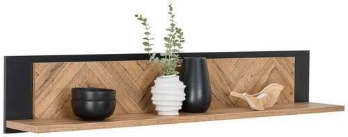 WANDBOARD Schwarz, Eichefarben  - Eichefarben/Schwarz, KONVENTIONELL, Holzwerkstoff (140/25,8/21,9cm) - Hom`in