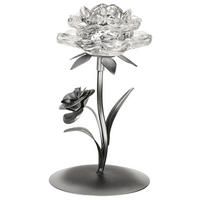 TEELICHTHALTER - Klar/Silberfarben, Basics, Glas/Metall (10,5cm) - Ambia Home