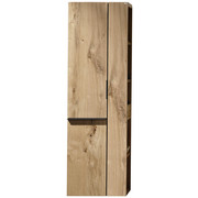 Hochschrank - Eichefarben/Schwarz, KONVENTIONELL, Glas/Holz (48/160/35cm) - Voglauer