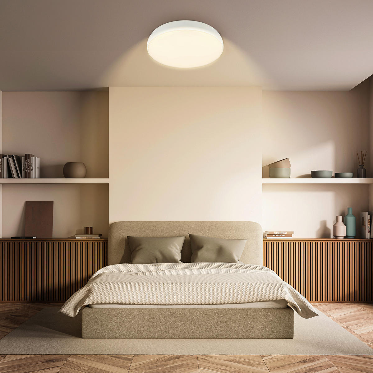 STROPNÉ LED SVIETIDLO, 35/8,5 cm  - biela, Basics, kov/plast (35/8,5cm)